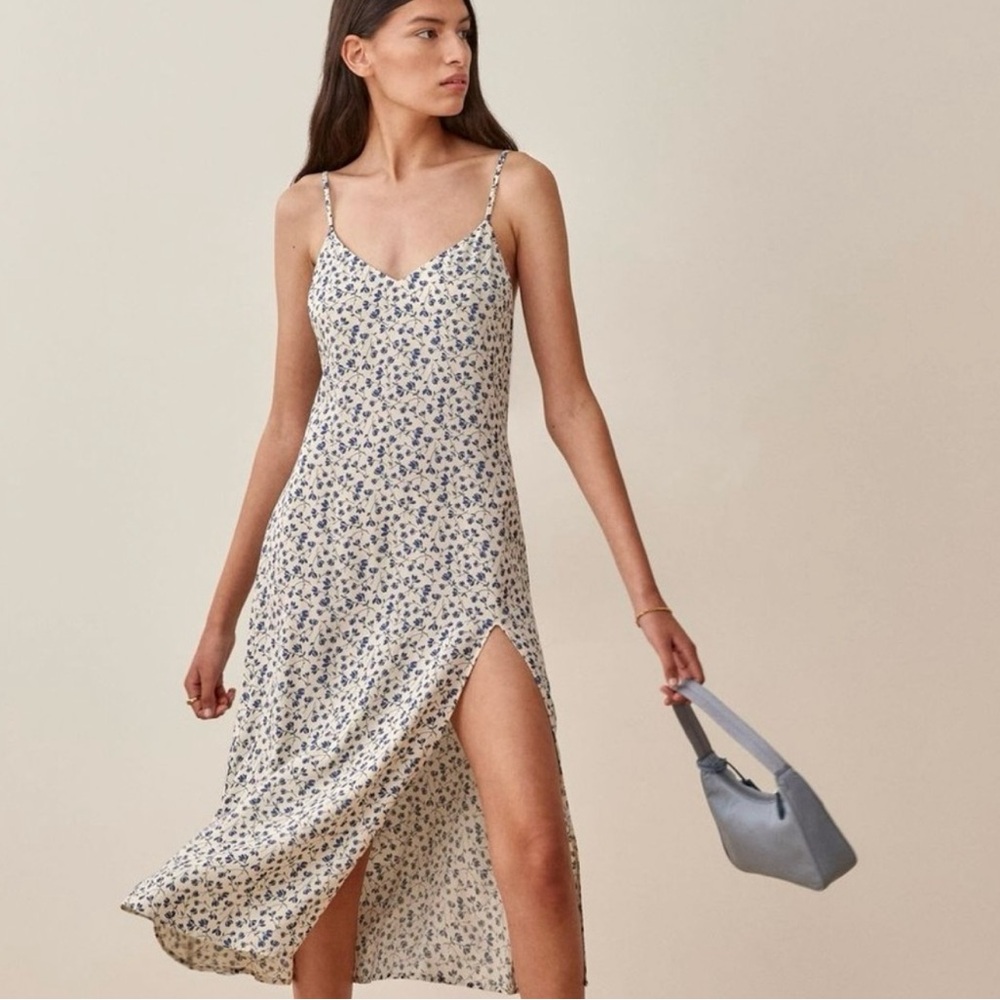 Reformation Midi Slit Floral Dress